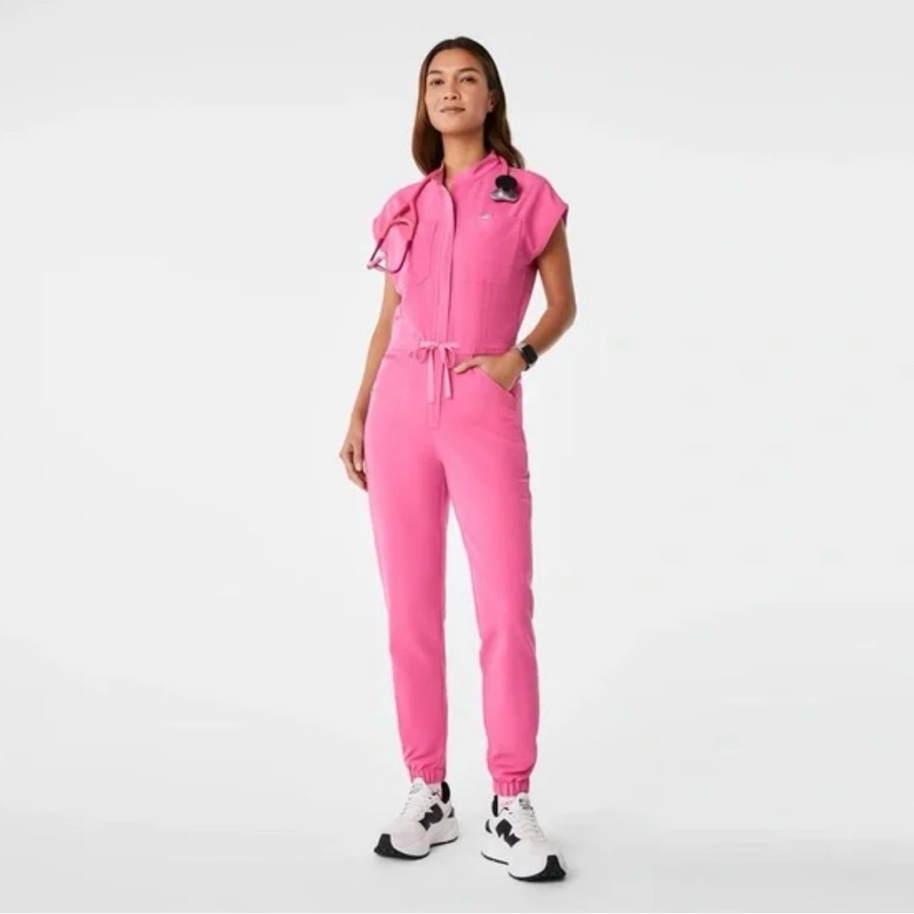 Figs Limited Edition “F’ing Pink” Color Rafaela Scrub Jumpsuit (Size Medium)
